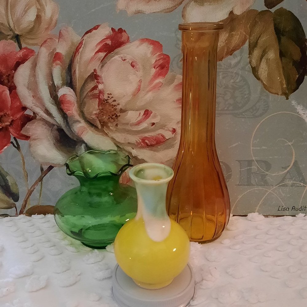Set of three vintage accent vases